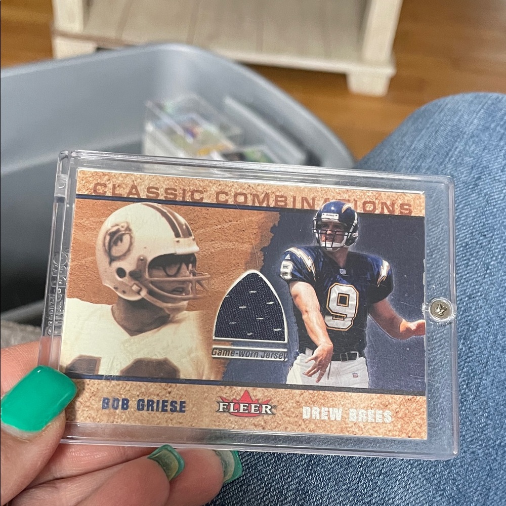 Classic Combinations Bob Griese & Drew Brees Football Card - Blue